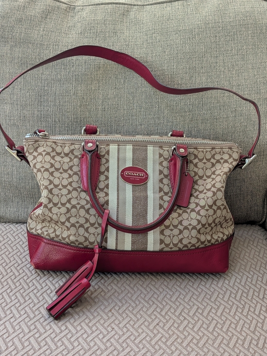Coach Handbags - Coach Legacy Signature Stripe Molly Satchel w COA EUC